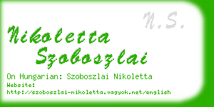 nikoletta szoboszlai business card